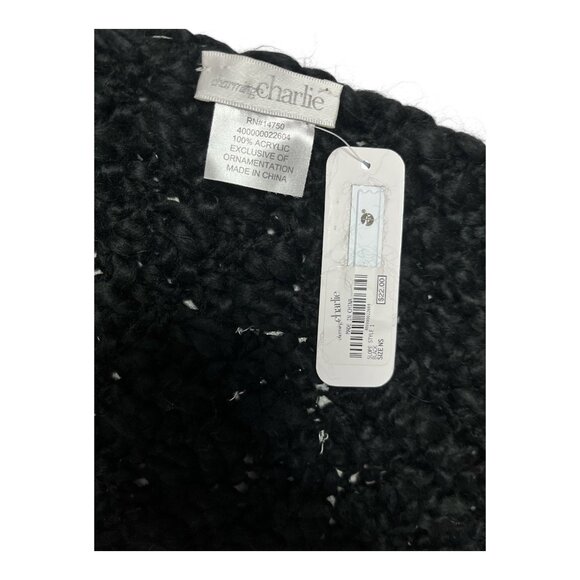 Charming Charlie Black Knit Scarf with Snowflake Appliqué – 94” – NWT - Picture 5 of 5